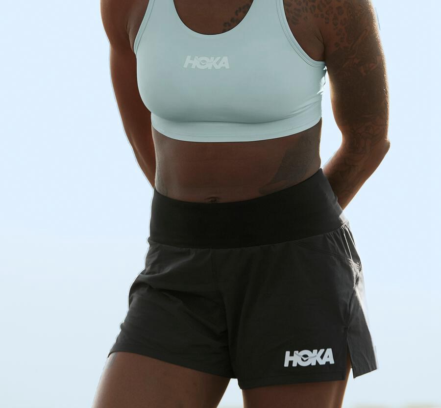 Hoka One One Womens Shorts - Performance - Black - UWKT81076